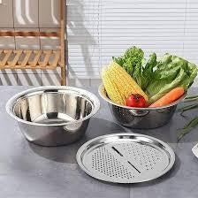 3-in-1 Stainless Steel Vegetable Slicer & Cutter Bowl