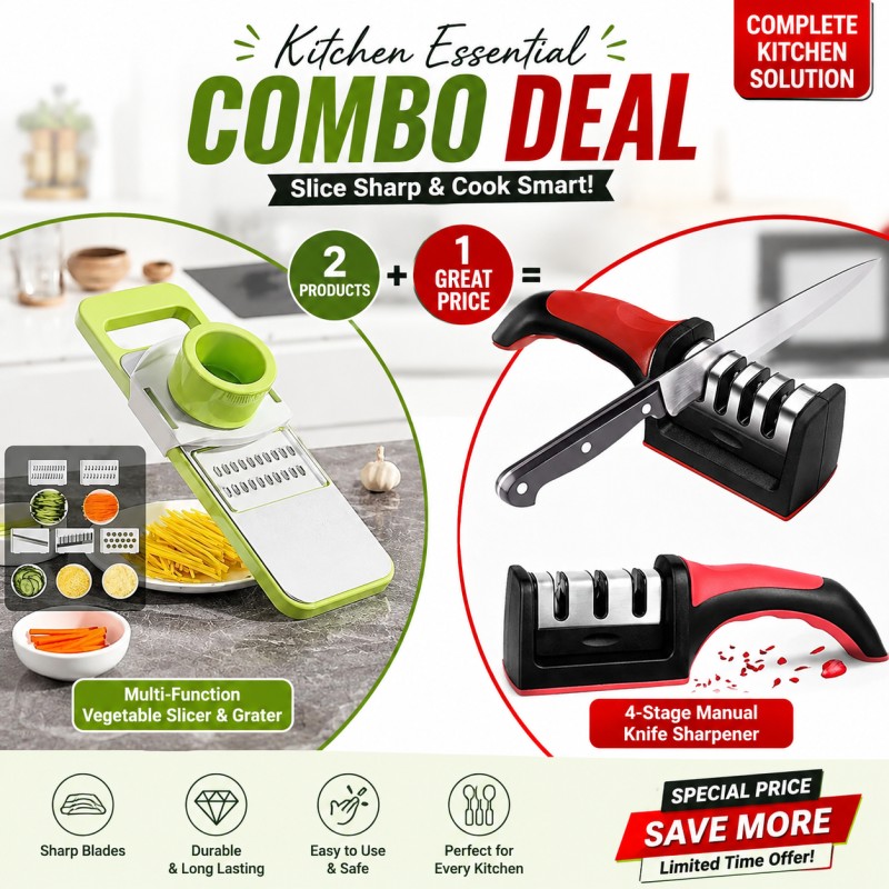 2-in-1 Kitchen Slicer & Knife Sharpener Combo Deal